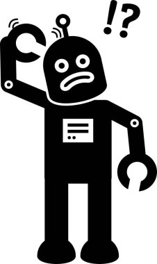 Minimalist vektör illüstrasyonu, robot teknolojisi kavramı