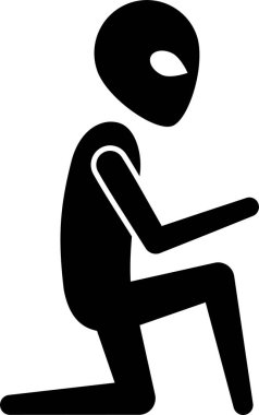 Uzaylı karakterinin minimalist vektör çizimi