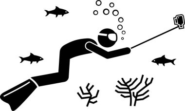 Minimalist vektör illüstrasyonu, aksiyon kamerası çekim konsepti