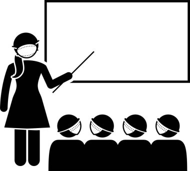 Halka açık yerlerde maskeli insanların minimalist vektör çizimi