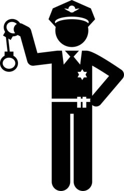 Polis kavramının minimalist vektör illüstrasyonu