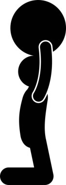 Beden eğitimi ikonunda kişinin vektör illüstrasyonu