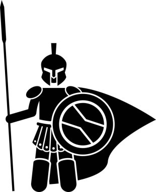 Minimalist vektör çizimi Eski savaşçı karakter