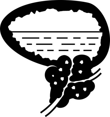 Minimalist vektör illüstrasyonu, prostatit konsepti