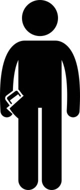 Akıllı telefon kullanan adamın minimalist vektör çizimi