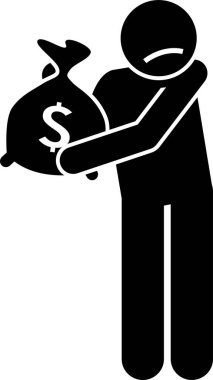 negatif kişilik simgesi, vektör illüstrasyonu