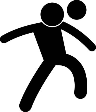 Futbol simgesini oynayan kişinin vektör illüstrasyonu