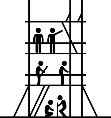 İnşaat konseptinin minimalist vektör illüstrasyonu 