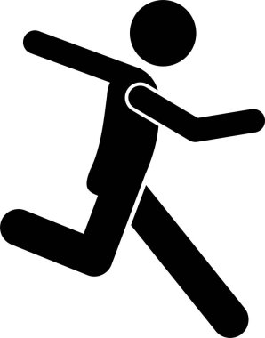 Koşan adamın minimalist vektör illüstrasyonu