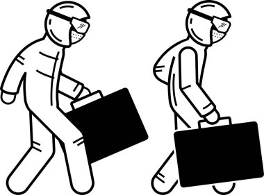 Minimalist vektör illüstrasyonu, tehlikeli madde virüsü kavramı