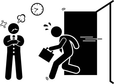 İş yerindeki tembel, işe yaramaz milenyum sosyal sorunu. Vektör illüstrasyonu