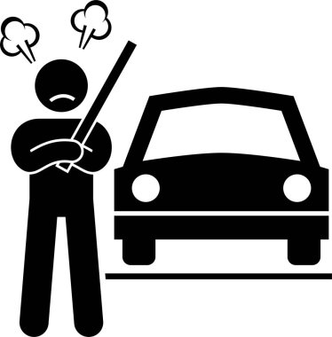 Minimalist vektör illüstrasyonu, yol kabadayısı kavramı