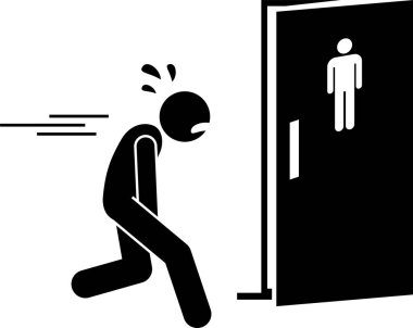 Minimalist vektör illüstrasyonu, prostatit konsepti