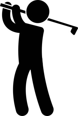 Golf kavramının minimalist vektör illüstrasyonu 