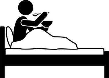 minimalist vektör illüstrasyonu, yatak etkinliği