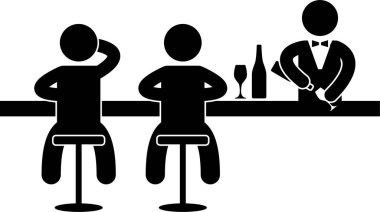 minimalist vektör illüstrasyonu, bar kulübü konsepti