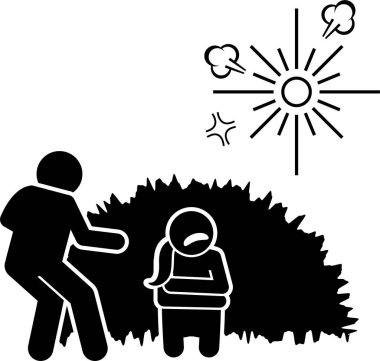 Adem ve Havva 'nın hikayesinin minimalist vektör illüstrasyonu  