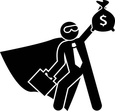 Süper iş adamı kavramının minimalist vektör çizimi  