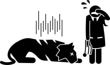 minimalist vektör illüstrasyonu, hayvan hakları sorunu