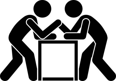 Güçlü adam rekabet konseptinin minimalist vektör illüstrasyonu  