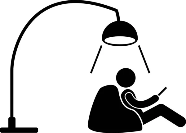 Strona Główna Domowe Lampy Oświetleniowe Wzory Stick Figura Piktogram Ikona — Wektor stockowy