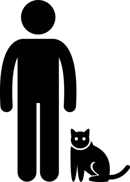 Ilustração Vetorial Minimalista Pessoa Gato — Vetor de Stock