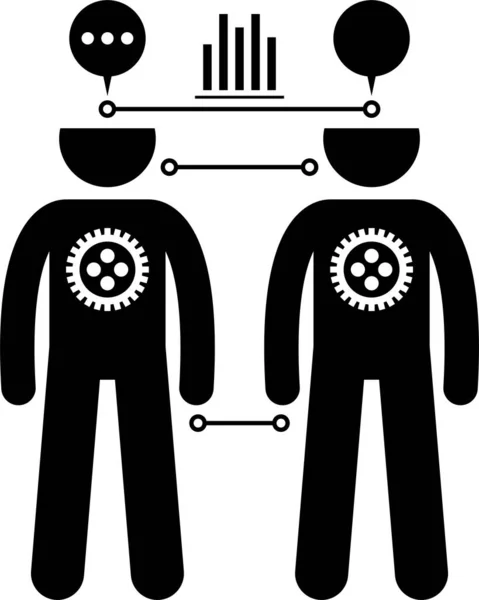 Illustrazione Vettoriale Dell Icona Positiva Della Personalità — Vettoriale Stock