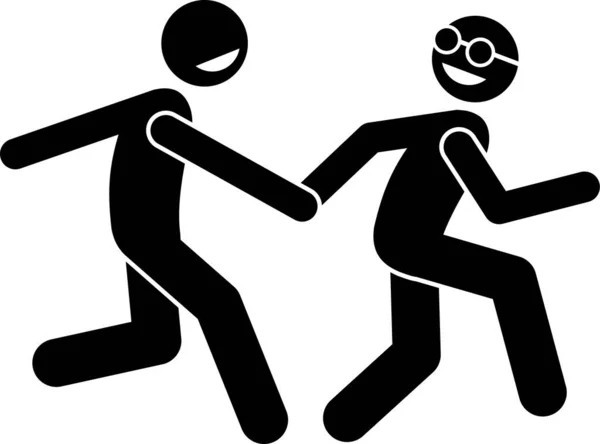 Illustration Vectorielle Minimaliste Couple Gay — Image vectorielle