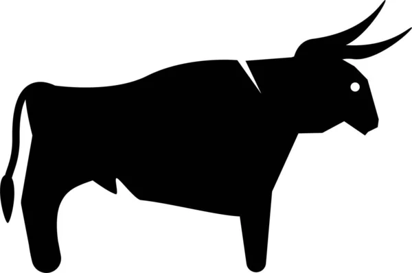 西班牙斗牛和公牛赛跑事件象形文字图标 — 图库矢量图片