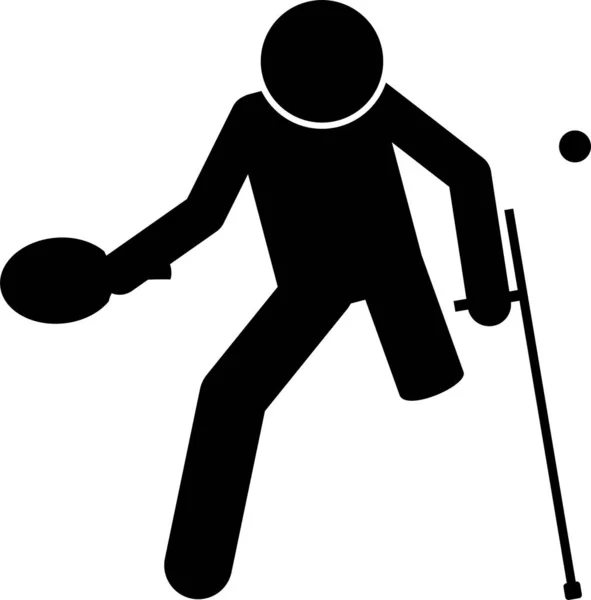 Ilustración Vectorial Minimalista Del Concepto Deportivo Persona Discapacitada — Archivo Imágenes Vectoriales