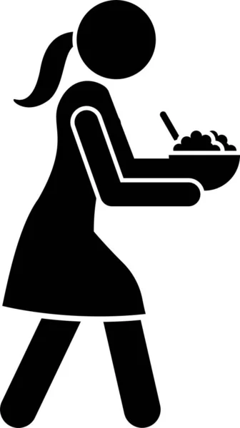 Minimalistický Vektor Ilustrace Dívčí Kuchyně Koncept — Stockový vektor