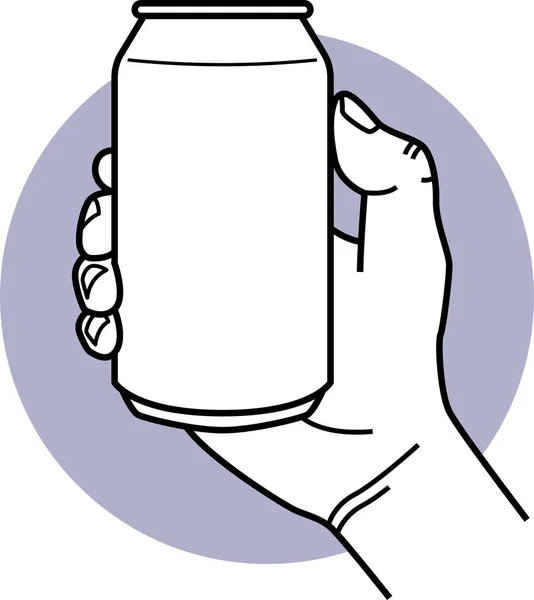 Mano Sosteniendo Una Botella Ilustración Vectorial — Vector de stock