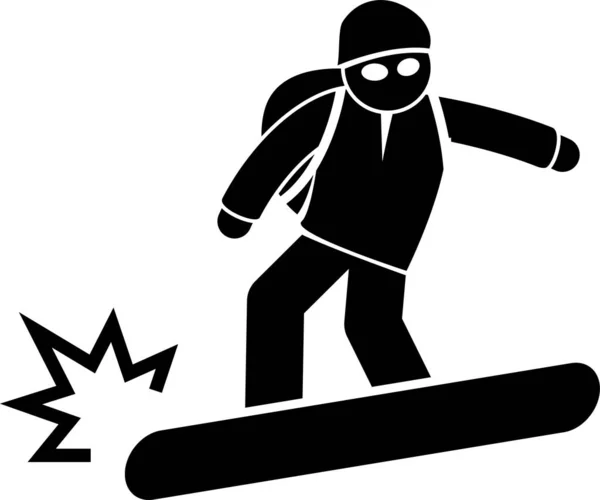 Minimalistisk Vektor Illustration Person Träning Ski Sport — Stock vektor