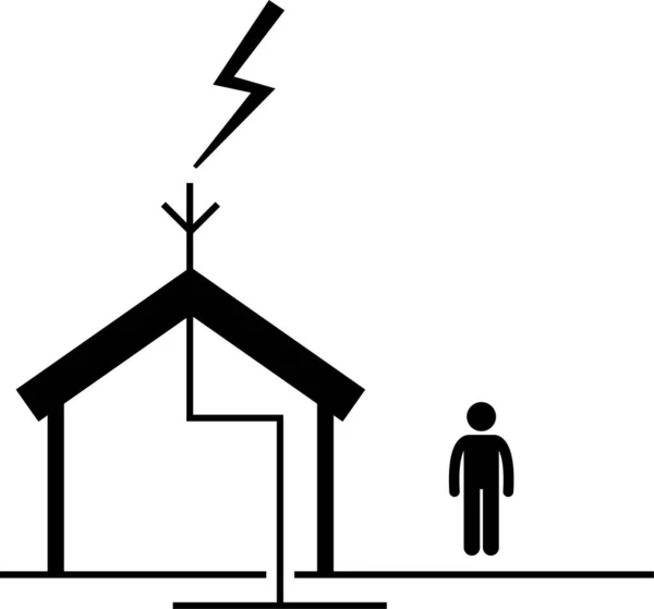 Home House Outdoor Structure Infrastructure Fixtures Stick Figure Pictogram Icon — 스톡 벡터