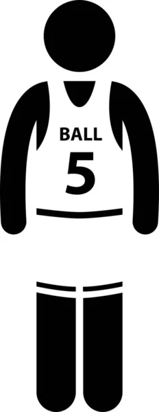 Ilustración Vectorial Minimalista Del Jugador Baloncesto — Vector de stock