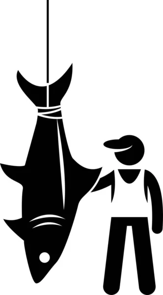 Ilustração Vetorial Minimalista Conceito Pesca Comercial — Vetor de Stock