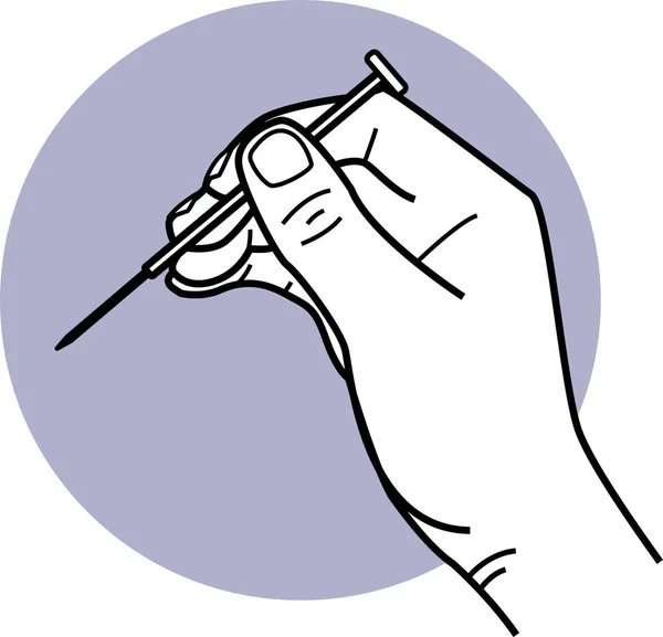 Ilustração Vetor Minimalista Mão Humana Segurando Unhas — Vetor de Stock