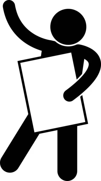Illustration Vectorielle Minimaliste Personnes Tenant Une Bannière — Image vectorielle