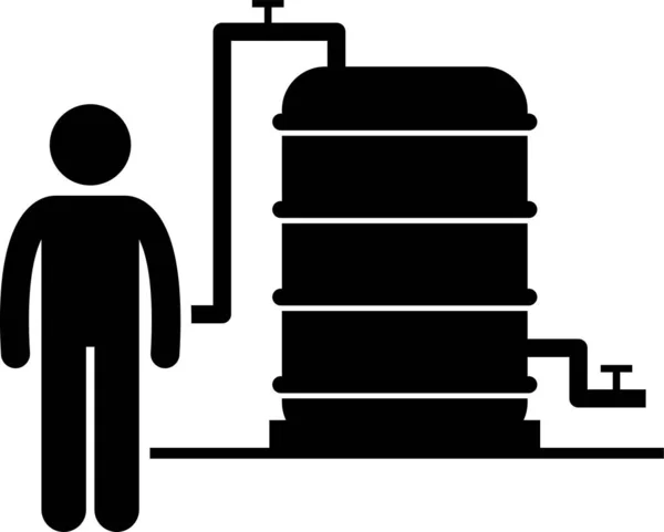 Home Huis Buiten Structuur Infrastructuur Opstellingen Stick Figuur Pictogram Pictogram — Stockvector