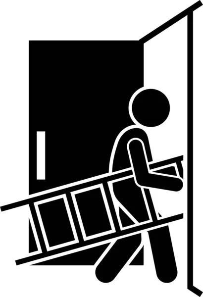 Ilustración Vectorial Minimalista Personas Con Concepto Escalera — Vector de stock