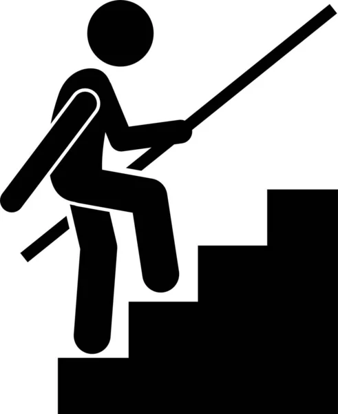 Ilustración Vectorial Minimalista Del Hombre Hombre Subir Escaleras — Archivo Imágenes Vectoriales