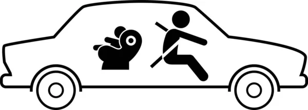 Illustrazione Vettoriale Del Concetto Airbag Cintura Sicurezza — Vettoriale Stock