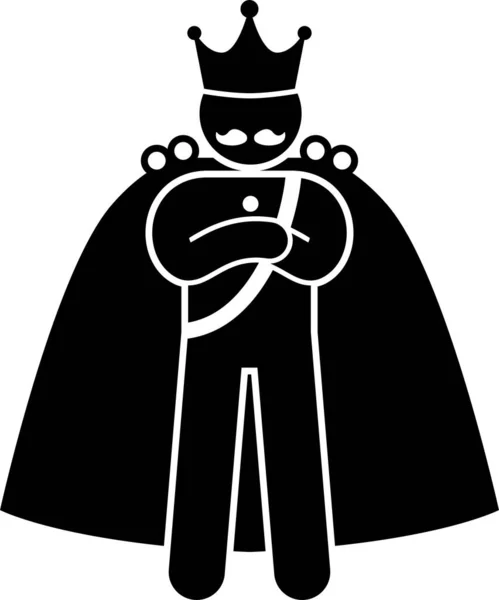 Personnages King Dans Pictogramme Set Les Œuvres Art Représentent Roi — Image vectorielle