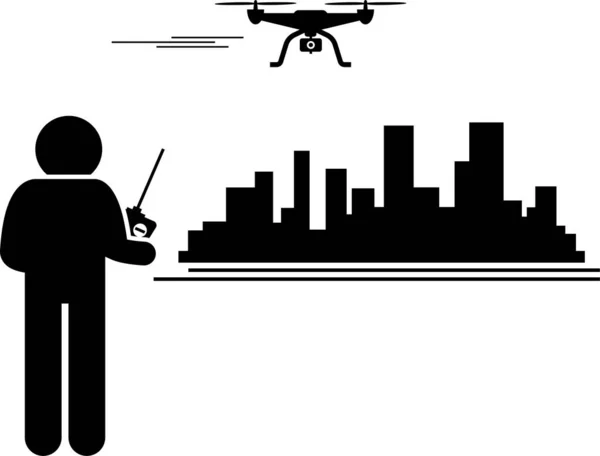Illustration Vectorielle Minimaliste Concept Sécurité Des Drones — Image vectorielle