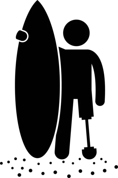 Ilustración Vectorial Minimalista Del Concepto Aventura Persona Discapacitada — Vector de stock