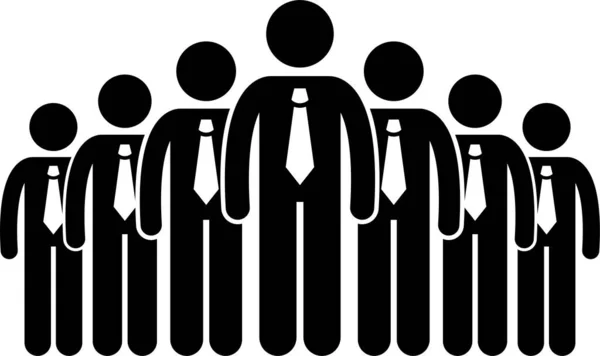 Business Businessman Group Workforce Worker Human Resources Stick Figure Pictogramme — Image vectorielle