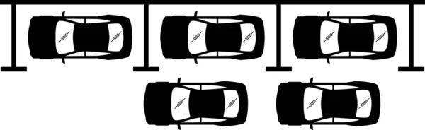 違法駐車場やその他の特別なスロット イラストは二重駐車場 障害者 ハンディキャップ スタック駐車場を描いています — ストックベクタ