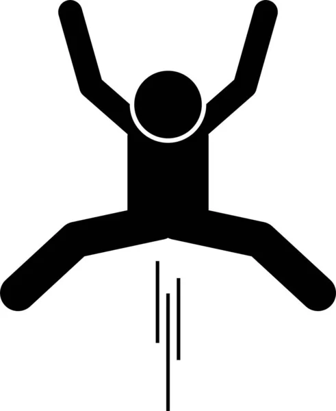 男性ジャンプのミニマリズム ベクトル図 — ストックベクタ