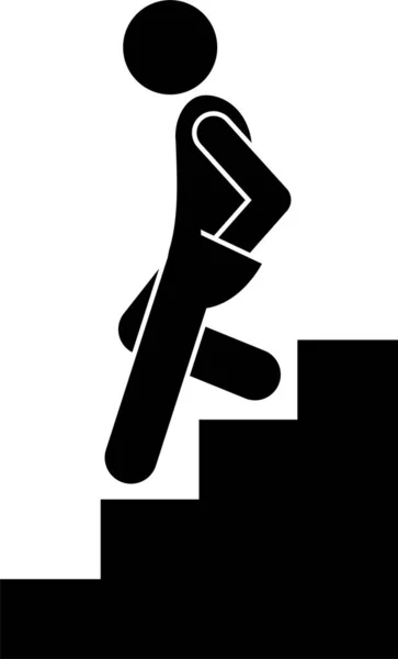 Ilustración Vectorial Minimalista Del Hombre Hombre Subir Escaleras — Vector de stock