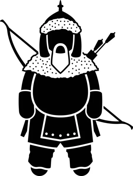 Ilustração Vetor Minimalista Personagem Guerreiro Antigo —  Vetores de Stock